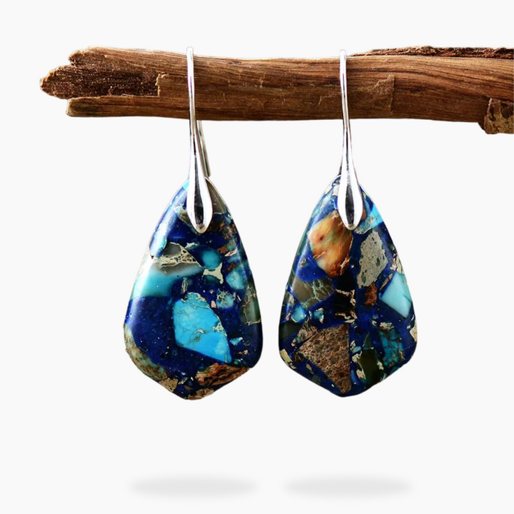 Geometric Jasper Dangle Earrings