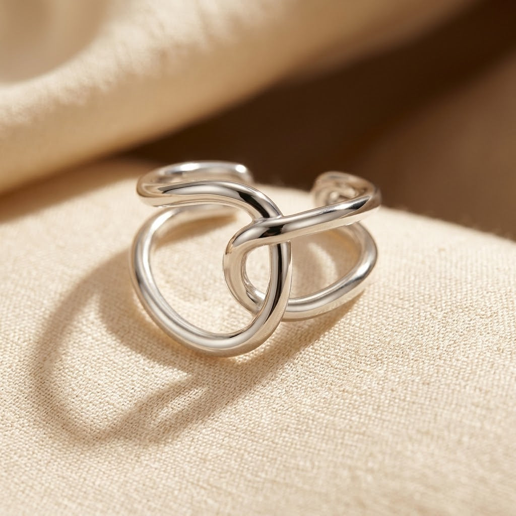 Silver Interlinked Open Ring