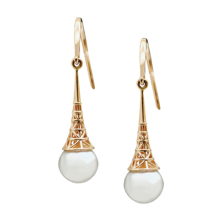 Antique Gold Pearl Drop Earrings