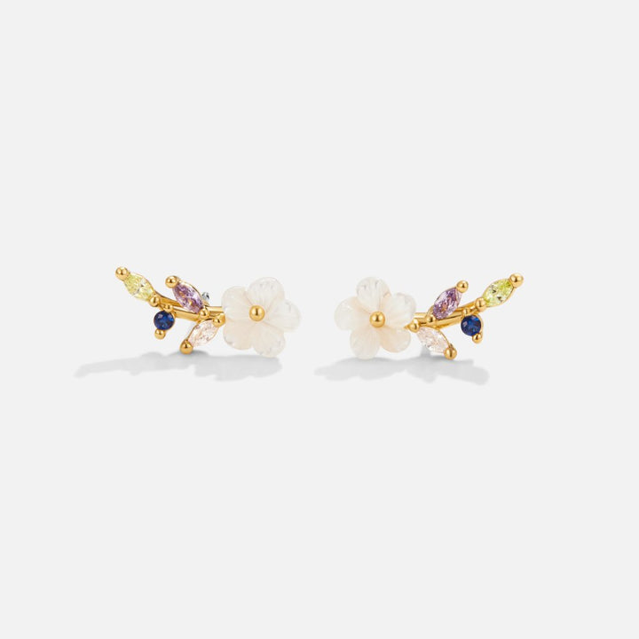 White Blossom Crystal Earrings