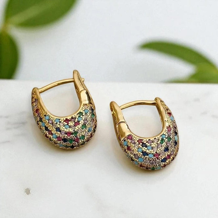 Stylish Vibrant Crystal-Studded Earrings