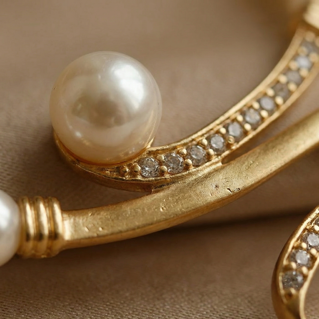 Genuine Pearl Necklace and Earring Set