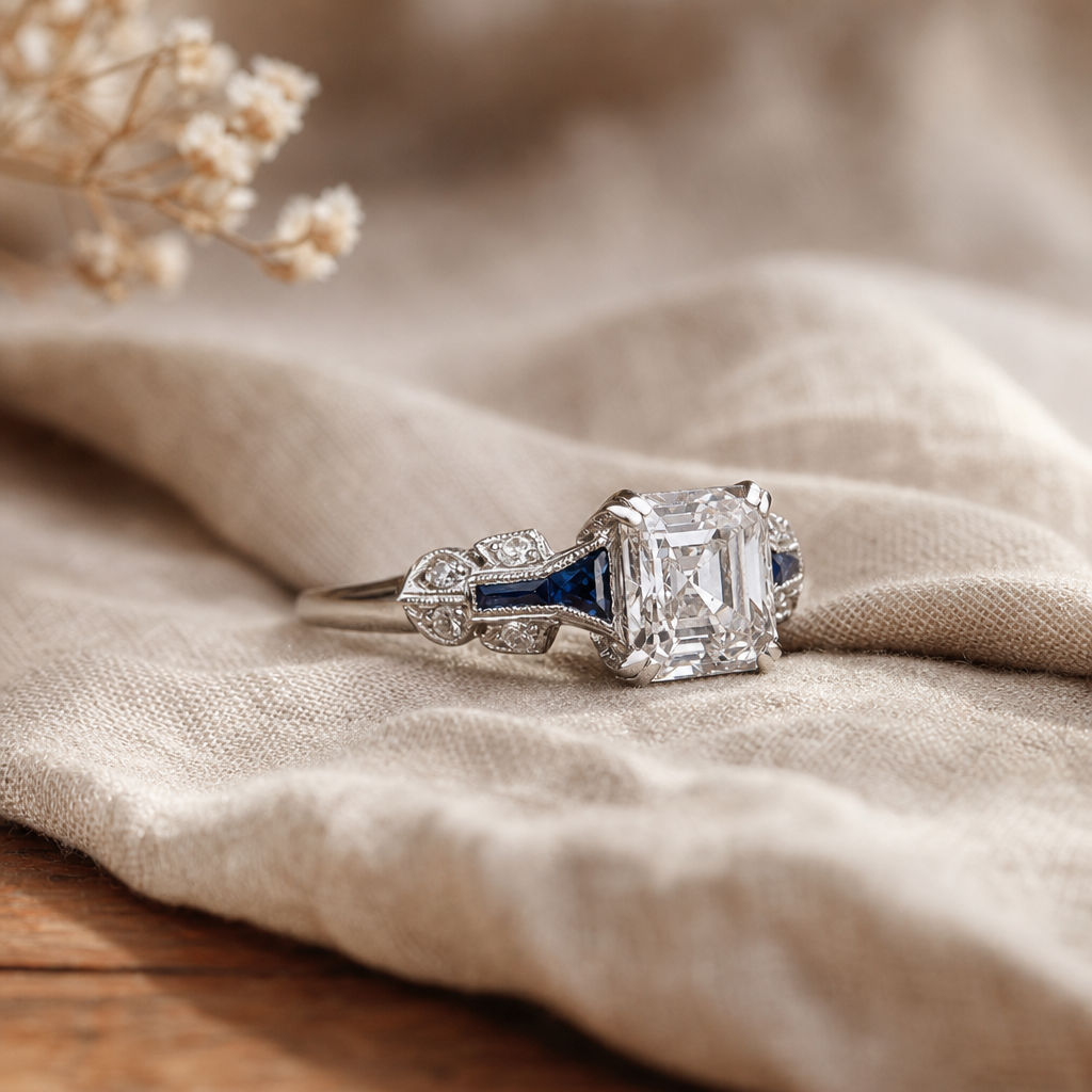 Lavish Blue Silver Ring