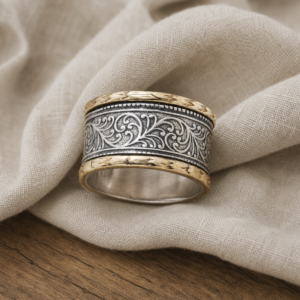 Boho Wide Floral Ring