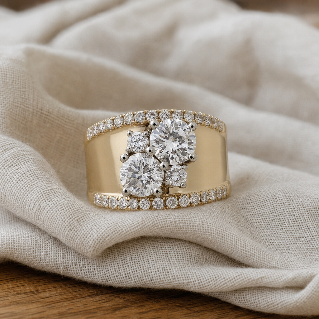 Vintage Gold Zirconia Radiance Ring