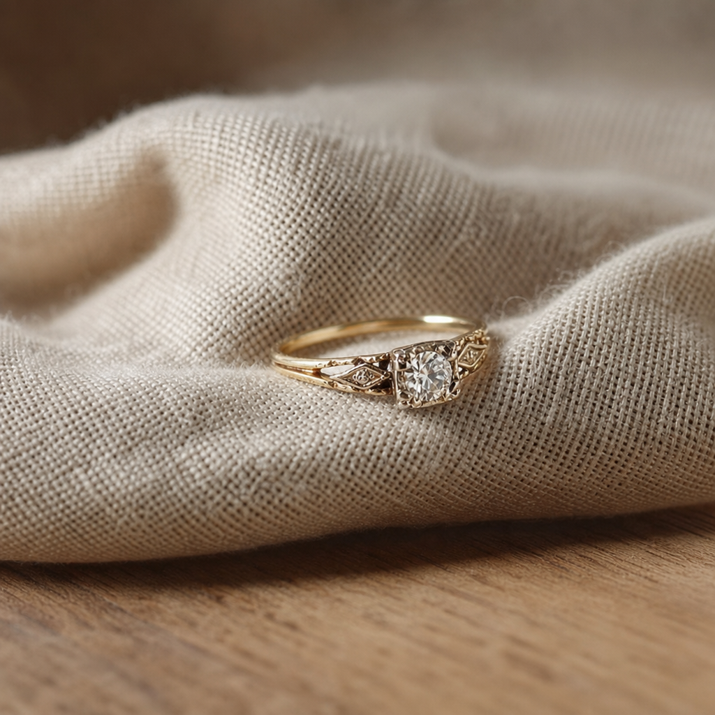 Graceful Zirconia Fine Gold Ring