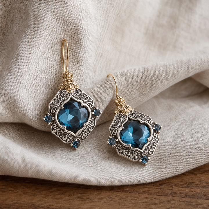 Prestigious Blue Crystal Earrings