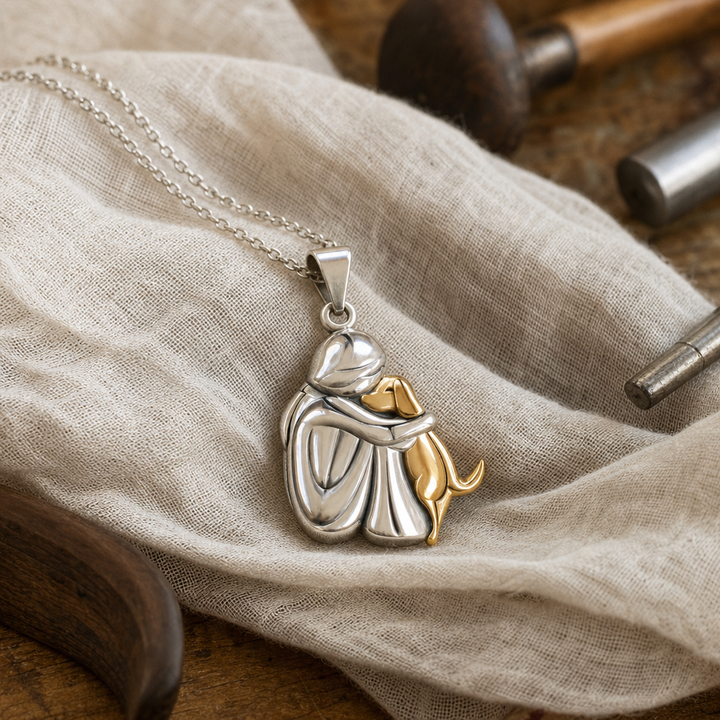 Gold Silver Dog Necklace