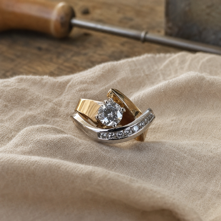Radiance Irregular Gold & Silver Ring