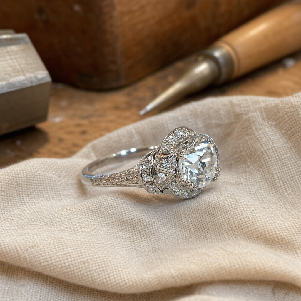 Majestic Crystalline Silver Ring