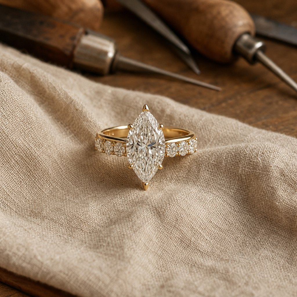 Luxury Marquise Gold Ring
