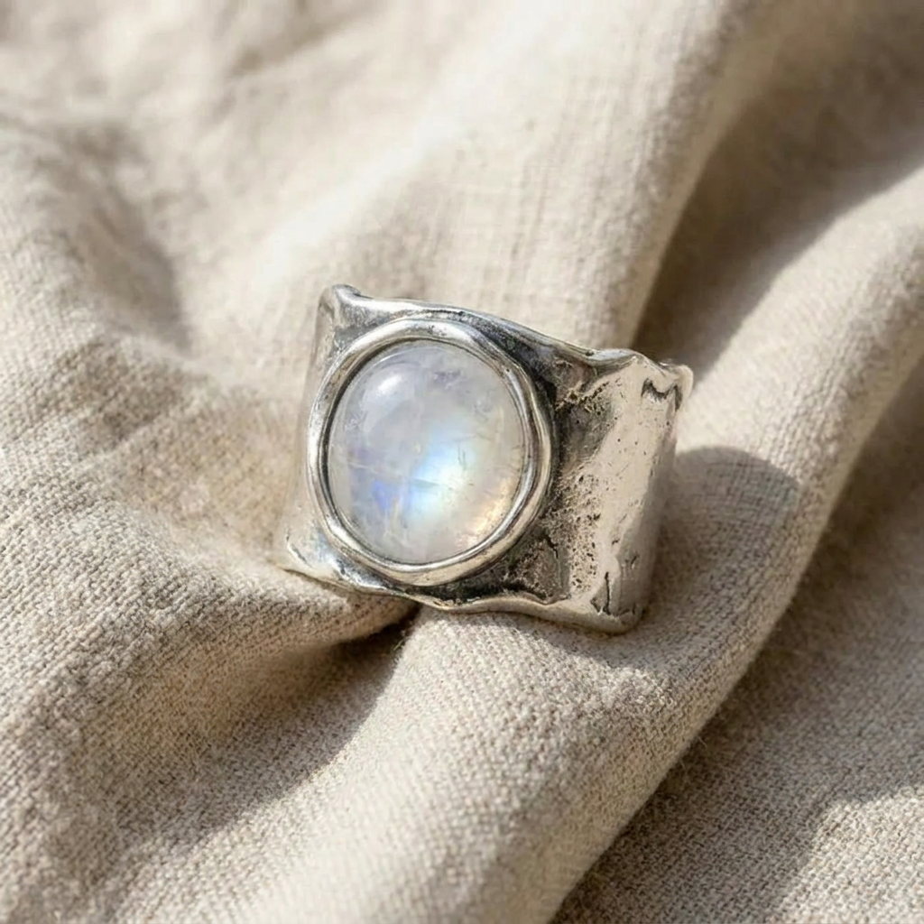 Artisan Crafted Bohemian Moonstone Ring