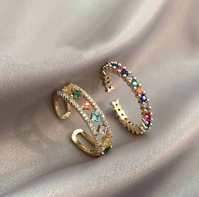 Chic Multicolor Zirconia Earrings
