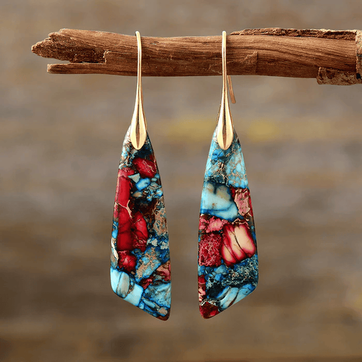 Antique-Inspired Silver and Gold Earrings with Vibrant Gemstones
