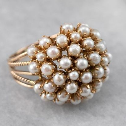 Pearl-Studded Inlay Ring