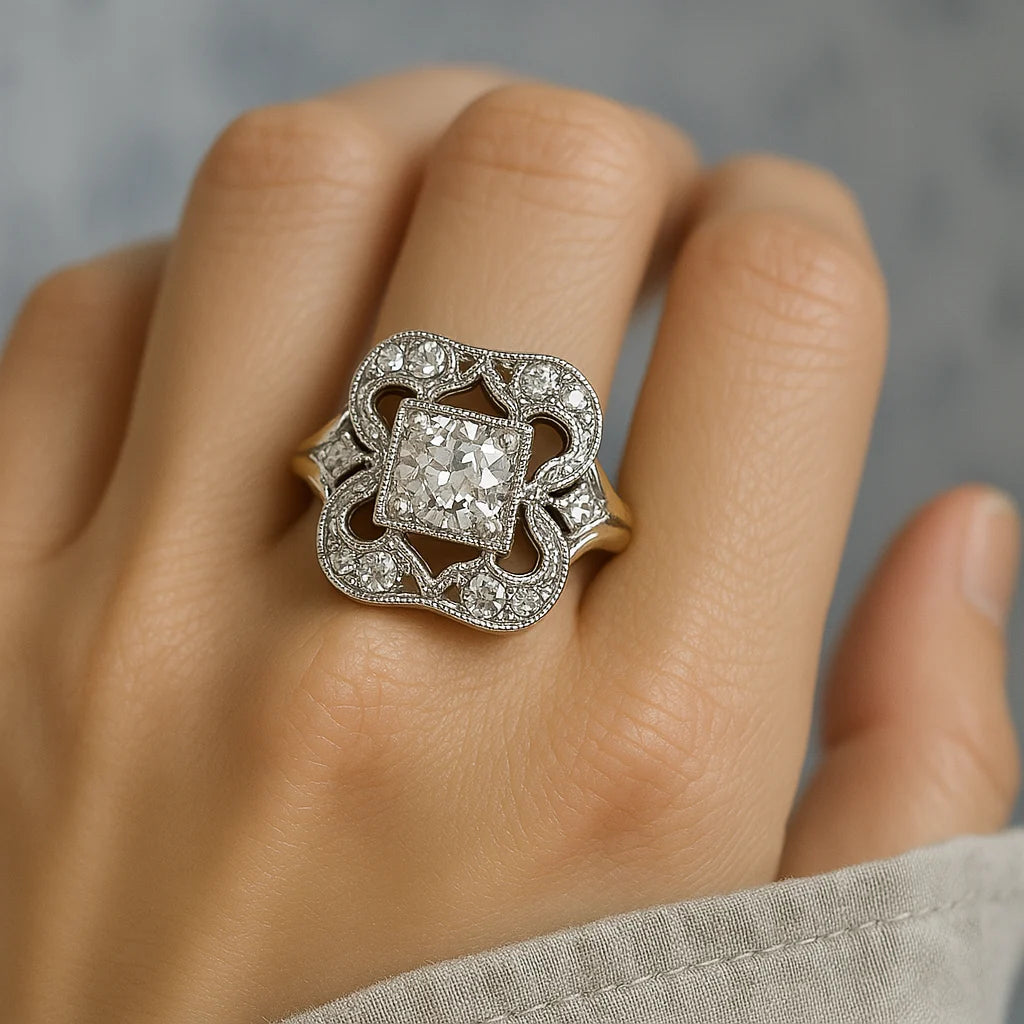 Polished Zirconia Gold Ring