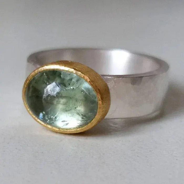 Artisan Crafted Retro Green Ring
