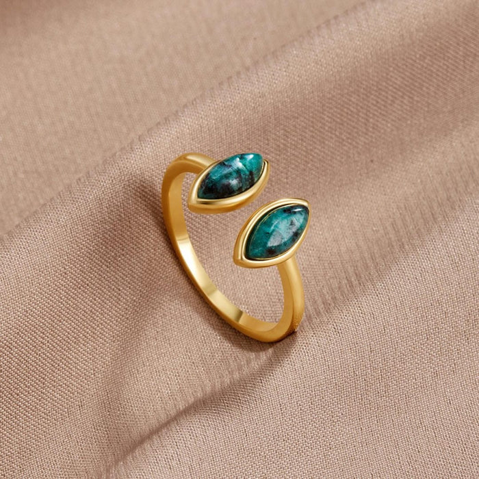 Emerald Elegance Adjustable Wrap Ring