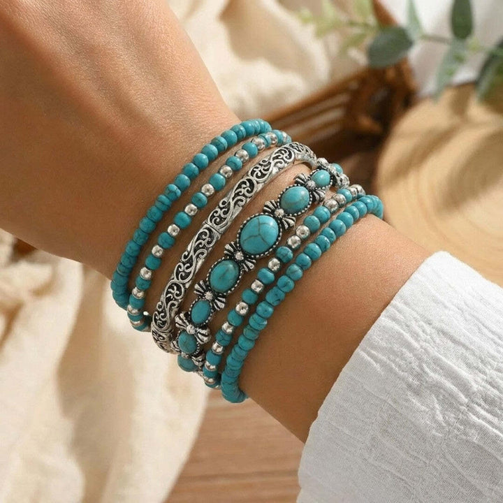 Turquoise Gemstone Bohemian Bracelet Collection