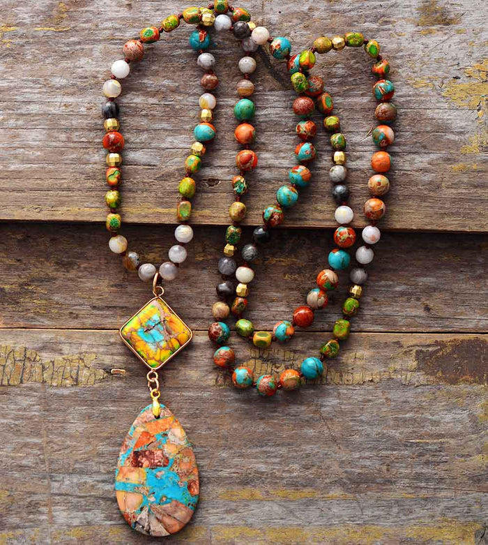 Vibrant Jasper Healing Necklace