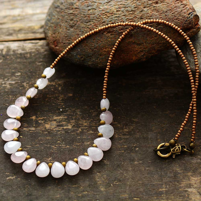 Majestic Rose Quartz Pendant Necklace