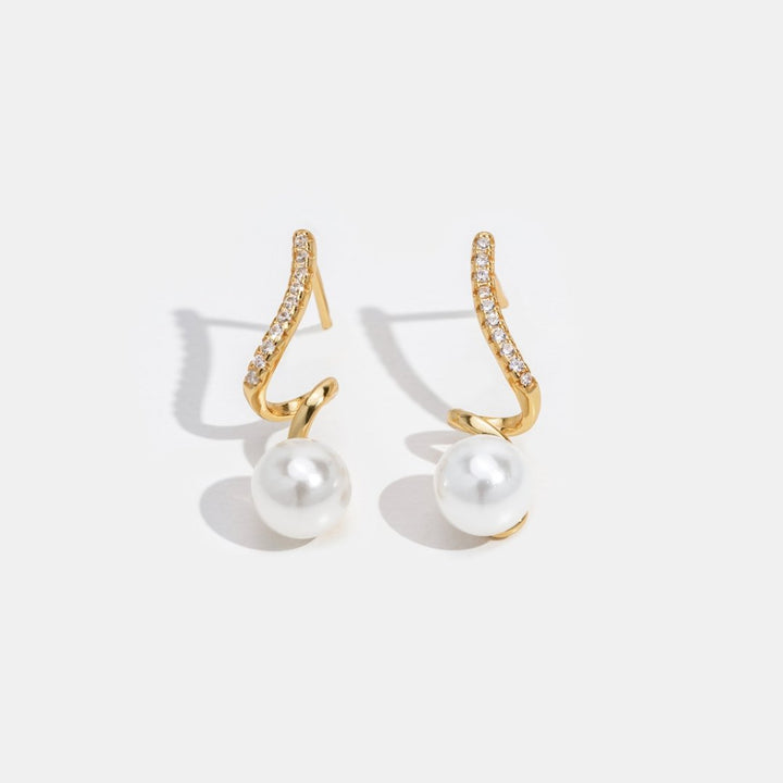 Iridescent Wave Pearl Earrings